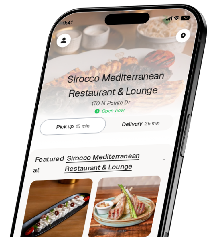 Sirocco Mediterranean Restaurant & Lounge app preview